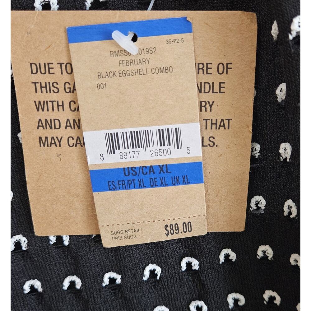 RACHEL ROY Women's L XL Sweater Black White Open Weave Bell Cuff 38" NEW - Picture 5 of 9
